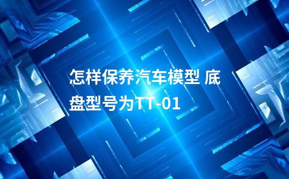 怎样保养汽车模型 底盘型号为TT-01